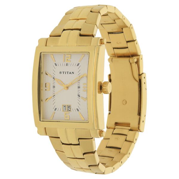 Titan Quartz Analog with Date Silver Dial Stainless Steel Strap Watch for Men - image number 1
