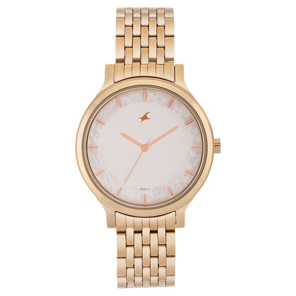 Buy Online Fastrack Quartz Analog White Dial Stainless Steel Strap