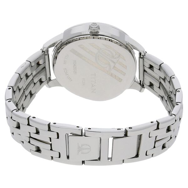 Titan Quartz Multifunction Orange Dial Stainless Steel Strap Watch for Women - image number 3