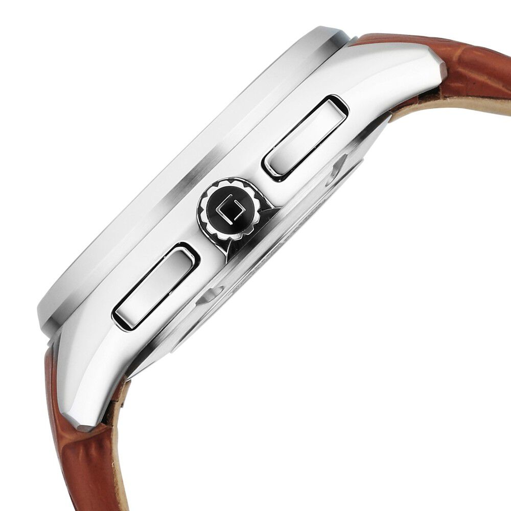 Buy Online Xylys Swiss Chronograph Brown Leather Strap Black Dial