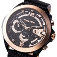 Police Quartz Multifunction Black Dial Leather Strap Watch for Men - image number 3