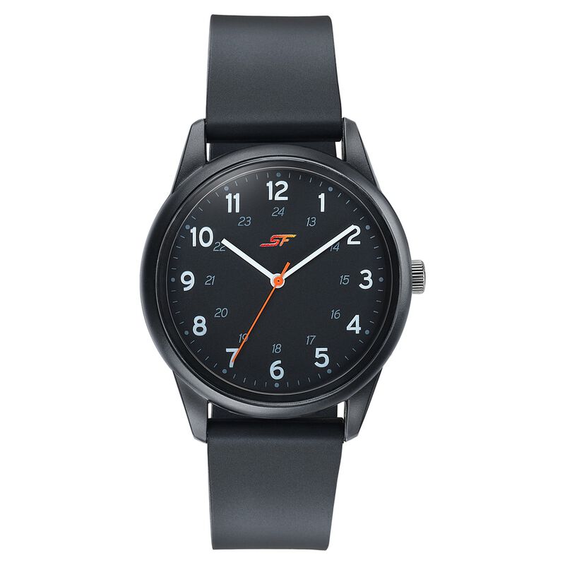 Sonata SF Field watch Quartz Analog Black Dial Black Silicone Strap Watch For Men