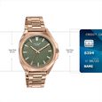 Poze By Sonata Quartz Analog Green Dial Rose Gold Metal Strap Watch For Men - image number 3