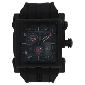 Titan Quartz Multifunction Black Dial Silicone Strap watch for Men