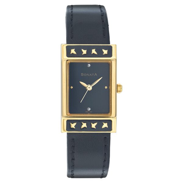 Sonata Quartz Analog Black Dial Strap Watch for Women - image number 0