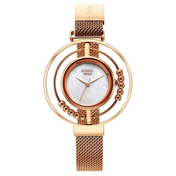 Titan Raga Delight Mother Of Pearl Dial Analog Stainless Steel Strap watch for Women - image number 3