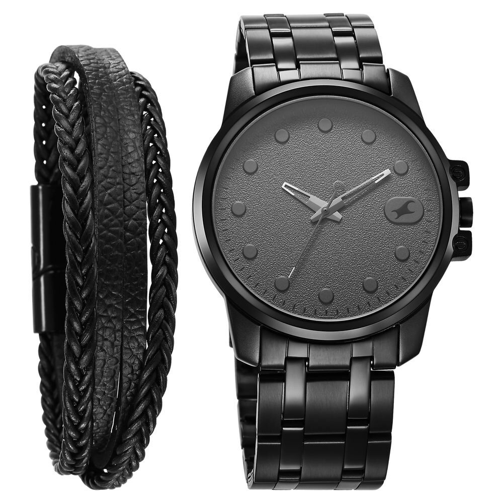 Buy Online Fastrack Pulse Quartz Analog Anthracite Dial With Black Stainless steel Strap Watch for Guys 3314nm01f Titan