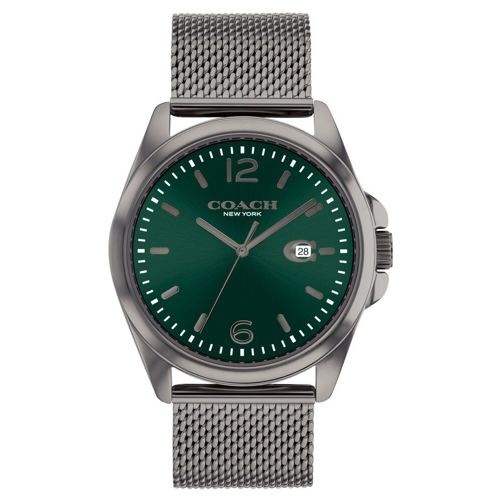 Coach Quartz Analog Green Dial Stainless Steel Strap Watch for Men