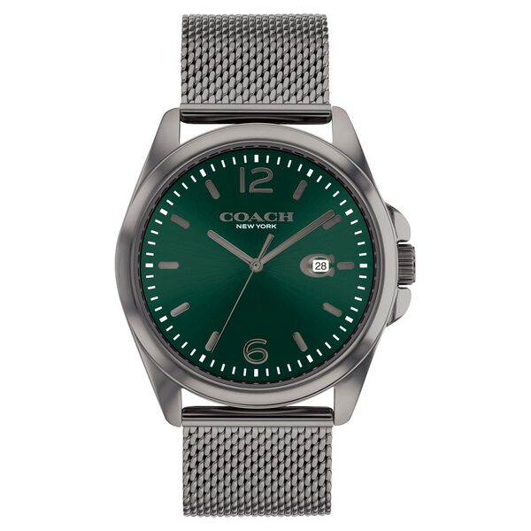 Coach Quartz Analog Green Dial Stainless Steel Strap Watch for Men - image number 0