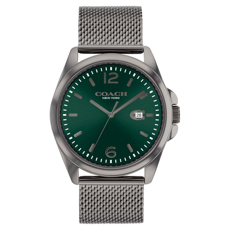 Coach Quartz Analog Green Dial Stainless Steel Strap Watch for Men