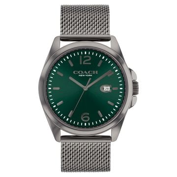 Coach Quartz Analog Green Dial Stainless Steel Strap Watch for Men