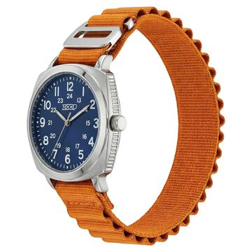 Zoop Metal Analog Watch with Rusty Orange Alpine Strap for Boys Girls Kids from House of Titan