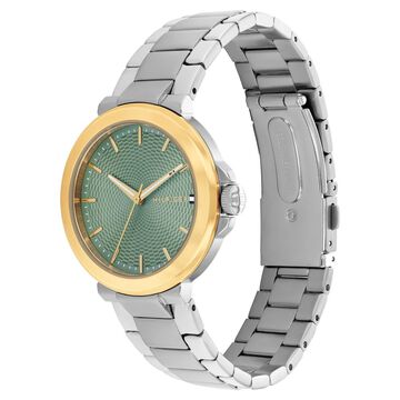 Tommy Hilfiger Quartz Analog Green Dial Silver Stainless Steel Strap Watch For Women