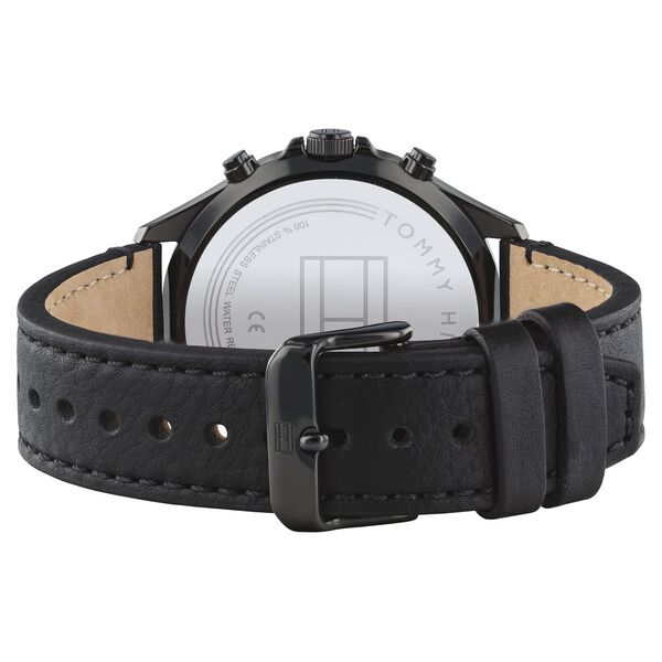 Tommy Hilfiger Quartz Multifunction Black Dial Leather Strap Watch for Men - image number 2