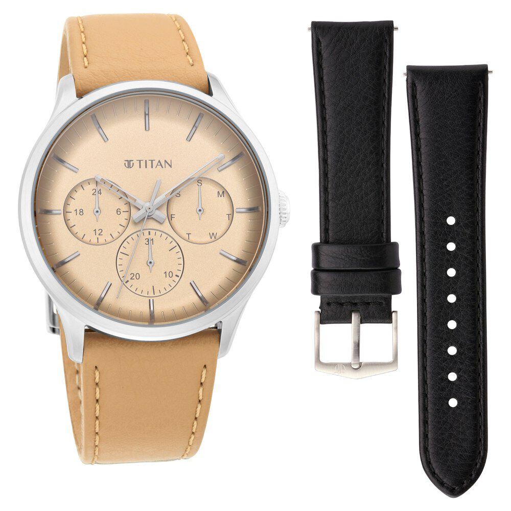 Leather strap hotsell for titan watches