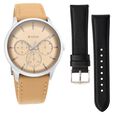 Titan Light Leather Switch Yellow Dial Quartz Multifunction Leather Strap watch for Men - image number 0