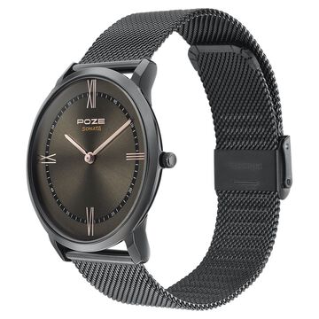 Sonata Poze Quartz Analog Grey Dial Metal Strap Watch for Men