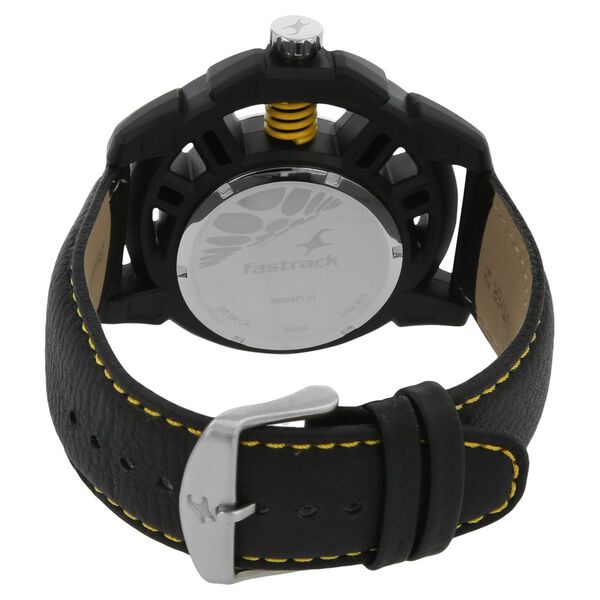 Buy Online Fastrack Quartz Analog Grey Dial Leather Strap Watch for ...