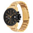 Tommy Hilfiger Quartz Multifunction Black Dial Golden Stainless Steel Strap Watch For Men - image number 1