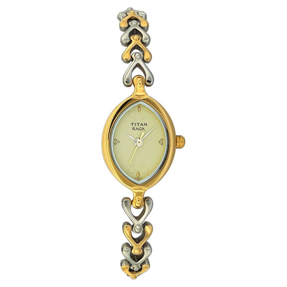 Buy Online Titan Quartz Analog Champagne Dial Watch for Women nb2370bm02 Titan