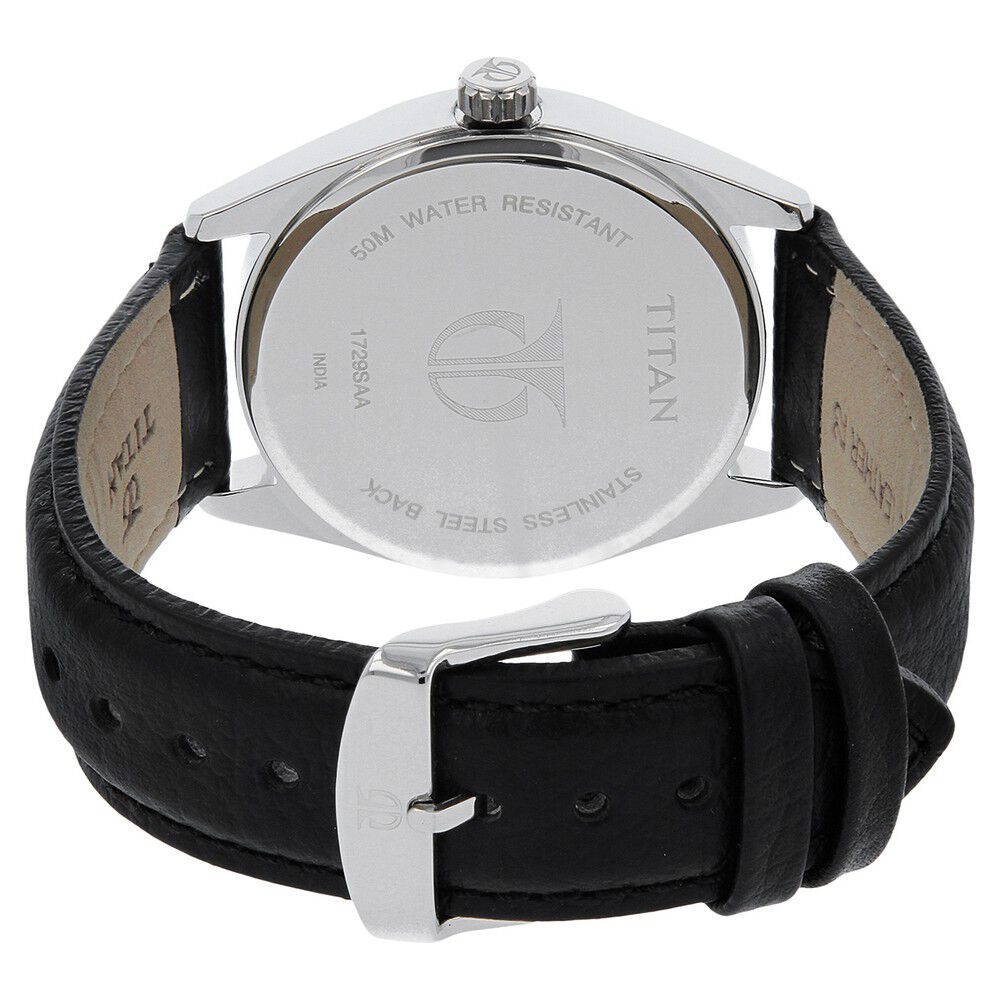 Buy Online Titan Workwear Silver Dial Analog Leather Strap watch