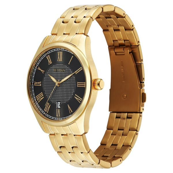 Titan Neo Roman Analog with Green Dial Carnation Gold Stainless Steel Strap Watch for Men - image number 2