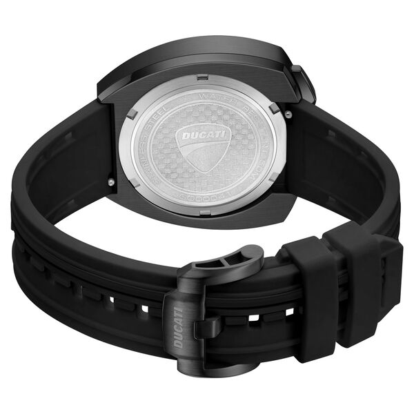 Ducati Quartz Chronograph Black Dial Black Silicone Strap Watch For Men - image number 2