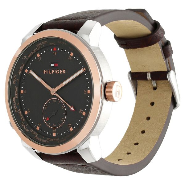 Tommy Hilfiger Quartz Analog Grey Dial Leather Strap Watch for Men - image number 2