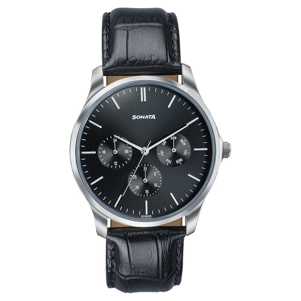 Sonata Men�s Work Wear black dial Watch - Premium Multifunction design for everyday style-picture-20