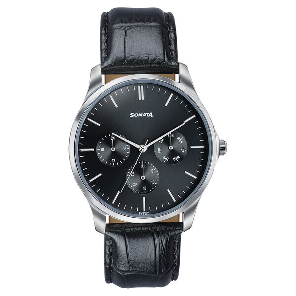 Sonata Men's Work Wear black dial Watch - Premium Multifunction design for everyday style - image number 0