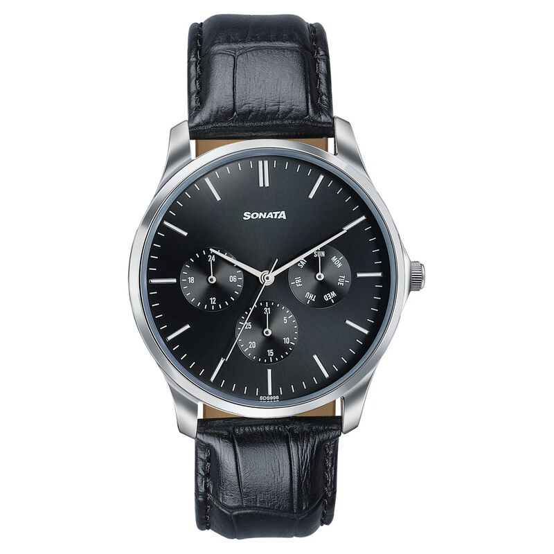 Sonata Men's Work Wear black dial Watch - Premium Multifunction design for everyday style