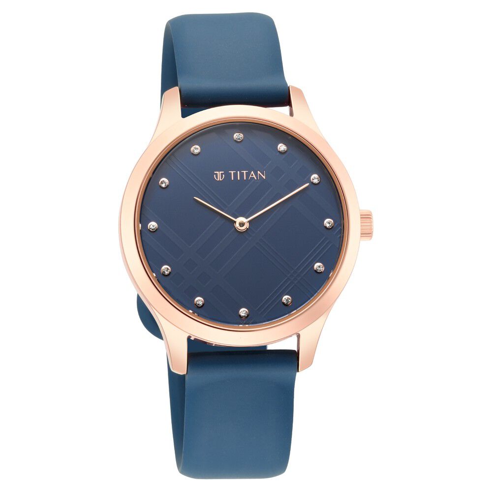 Buy Online Titan Athleisure Blue Dial Analog Rubber Strap watch for Women 95125wp03 p Titan