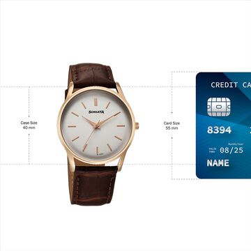 Sonata Eternia Quartz Analog White Dial Leather Strap Watch For Men