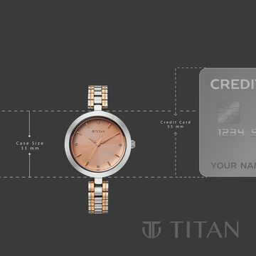 Titan Titan Karishma Quartz Analog Rose Gold Dial Two Toned Stainless Steel Strap Watch For Women