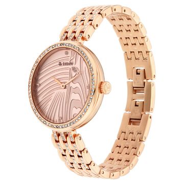 Titan Animalia Quartz Analog Dial Rose Gold Stainless Steel Strap Watch For Women
