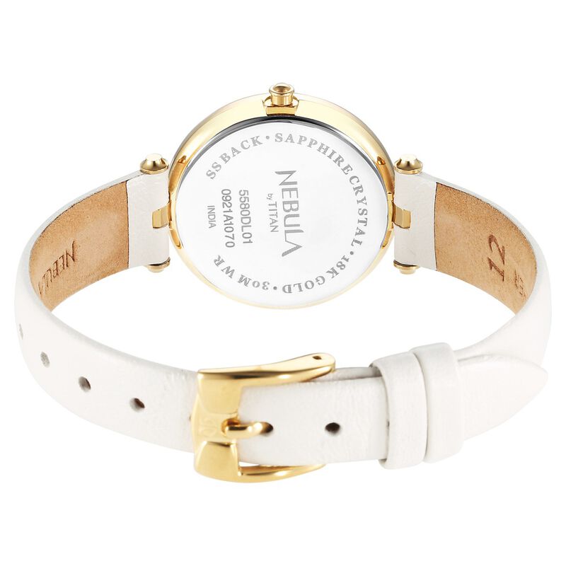 Nebula Quartz Analog Blue Dial 18 Karat Gold Strap Watch for Women - image number 4