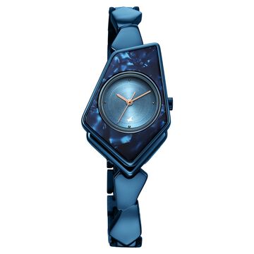 Fastrack Younique Quartz Analog Blue Dial Metal Strap Watch for Girls