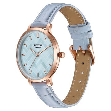 Sonata Poze Quartz Analog Blue Dial Blue Colour Leather Strap Watch For Women