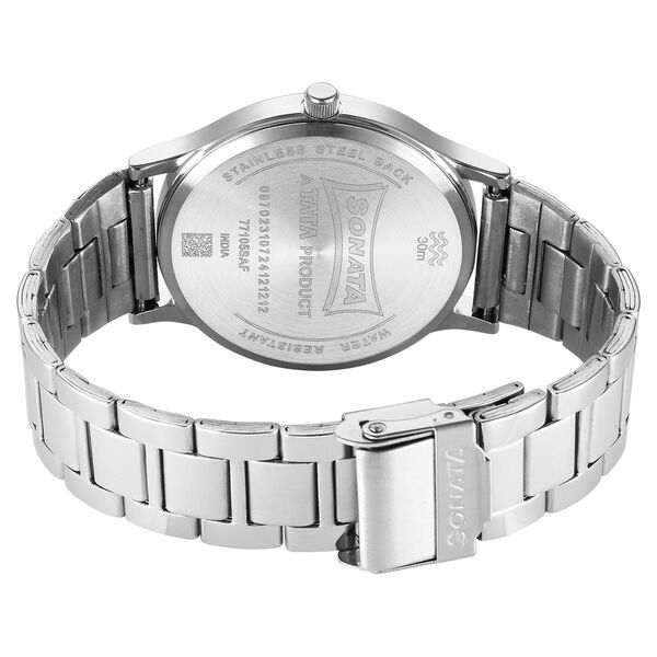 Sonata Aspire Quartz Analog Blue Dial Stainless Steel Strap Watch For Men - image number 3