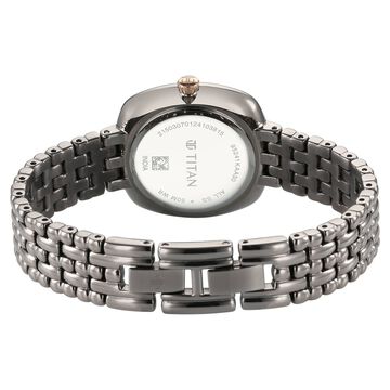 Titan Aura Quartz Analog Titanium Mother of Pearl Dial Titanium Stainless Steel Strap Watch for Women