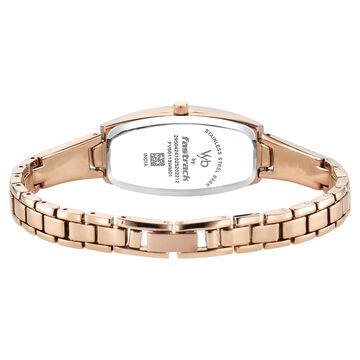 Vyb Manifester By Fastrack Quartz Analog Silver Dial Rose Gold Stainless Steel Strap Watch For Girls