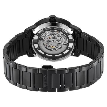 Titan See-Through Skeletal Automatic Analog with Black Dial Black Stainless Steel Strap Watch for Men