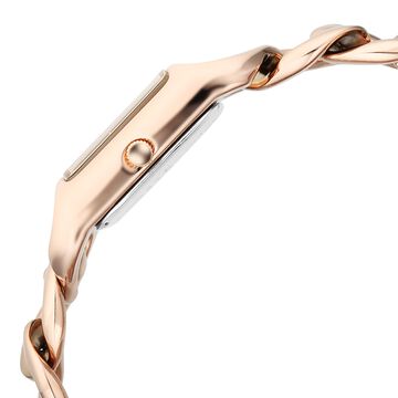 Vyb Prodigy By Fastrack Quartz Analog Brown Dial Rose Gold Metal Strap Watch For Girls
