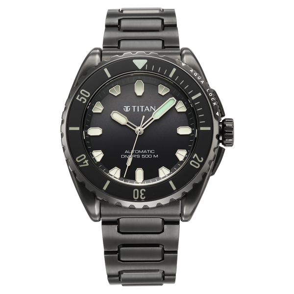 Titan Zero Hour Professional Diver's 500m Limited Edition Automatic Analog with Black Dial Black Titanium & Black FKM Strap Watch for Men - image number 1
