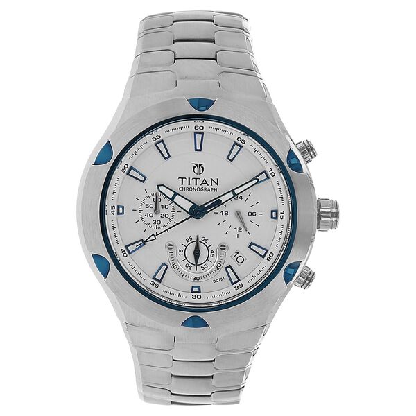 Titan Quartz Chronograph Silver Dial Watch for Men - image number 0