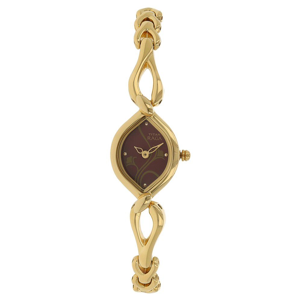 Buy Online Titan Raga Brown Dial Analog Metal Strap watch for Women -  nr2455ym02 | Titan