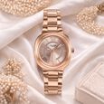 Poze By Sonata Quartz Analog Silver Dial Golden Stainless Steel Strap Watch For Women