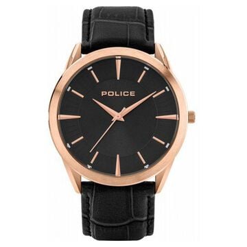 Police Quartz Analog Black Dial Silicone Strap Watch for Men