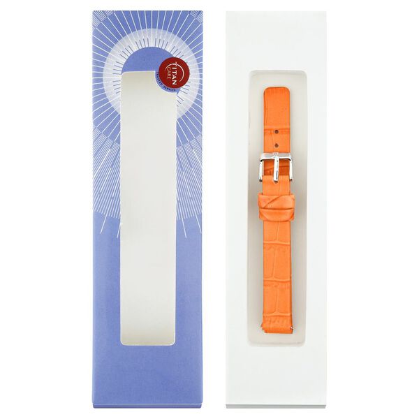 16 mm Orange Genuine Leather Strap for Women - image number 7