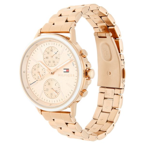 Tommy Hilfiger Quartz Multifunction Rose Gold Dial Bimetal Strap Watch for Women - image number 1